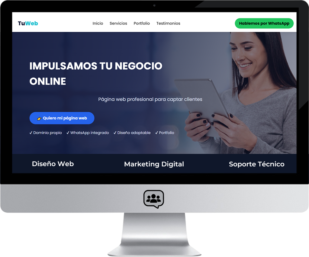Mockup sitio web en PC